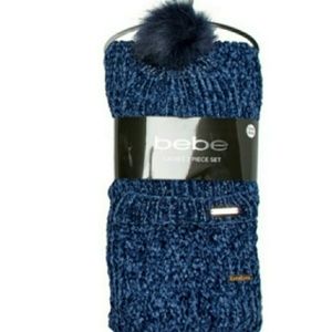 BeBe scarf And Chenille Pon Pon beanie set